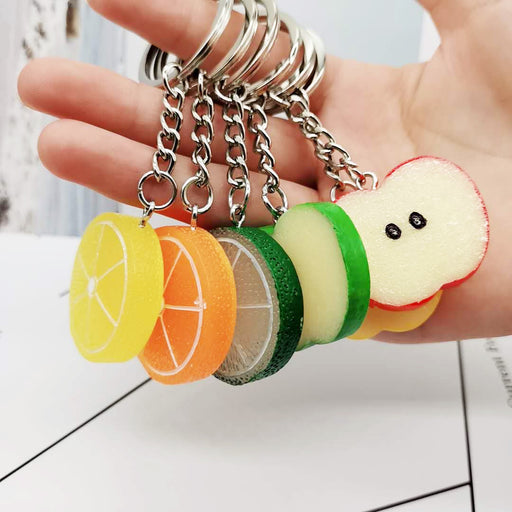 Jewelry WholesaleWholesale Fruit Slices Resin Lemon Slices Apple Slices Keychain JDC-KC-XiangY004 Keychains 向意 %variant_option1% %variant_option2% %variant_option3%  Factory Price JoyasDeChina Joyas De China