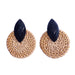 Jewelry WholesaleWholesale geometric resin rattan round earrings JDC-ES-Lai007 Earrings 恋艾 %variant_option1% %variant_option2% %variant_option3%  Factory Price JoyasDeChina Joyas De China