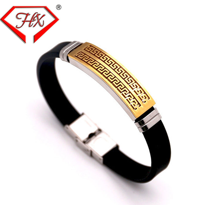 Jewelry WholesaleWholesale stainless steel silicone bracelet JDC-BT-HongX008 Bracelet 宏祥 %variant_option1% %variant_option2% %variant_option3%  Factory Price JoyasDeChina Joyas De China