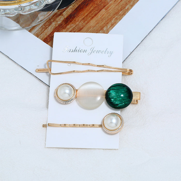 Wholesale sweet pearl acetate bangs clip forest edge clip JDC-HC-Zhil004