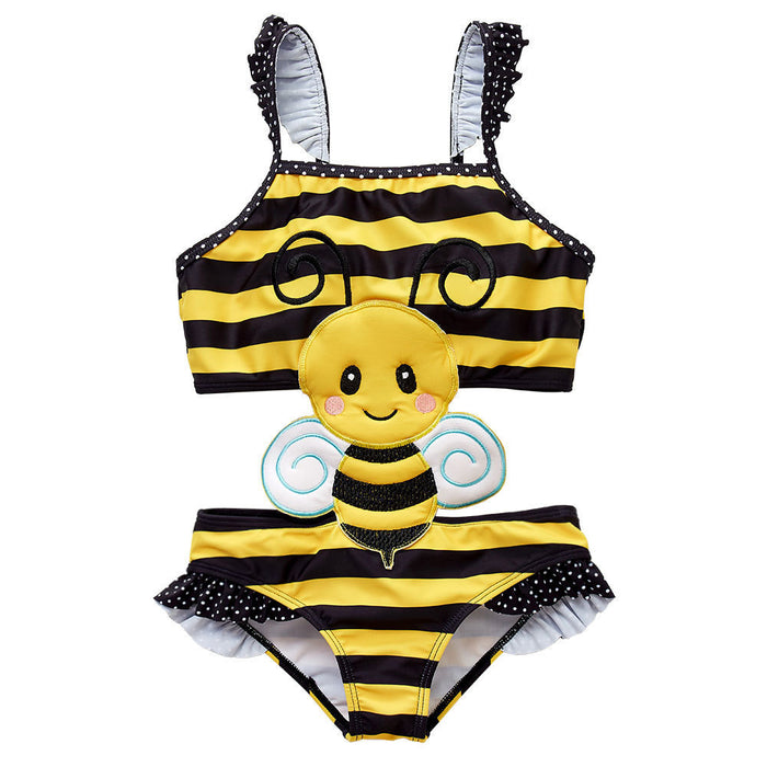 Wholesale female middle school big child baby cartoon cute one piece swimsuit  MOQ≥2 JDC-SW-aimei001