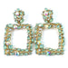 Jewelry WholesaleWholesale Exaggerated Geometric Colorful Crystal Square Stud Earrings MOQ≥2 JDC-ES-qifu001 Earrings 奇福 %variant_option1% %variant_option2% %variant_option3%  Factory Price JoyasDeChina Joyas De China