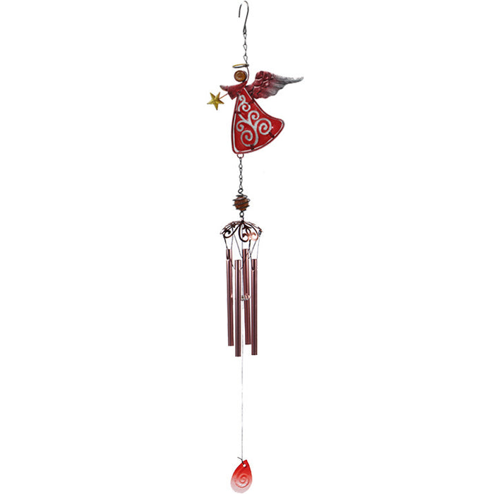 Wholesale Angel Painted Metal Iron Glass Wind Chimes JDC-WC-ZYang009