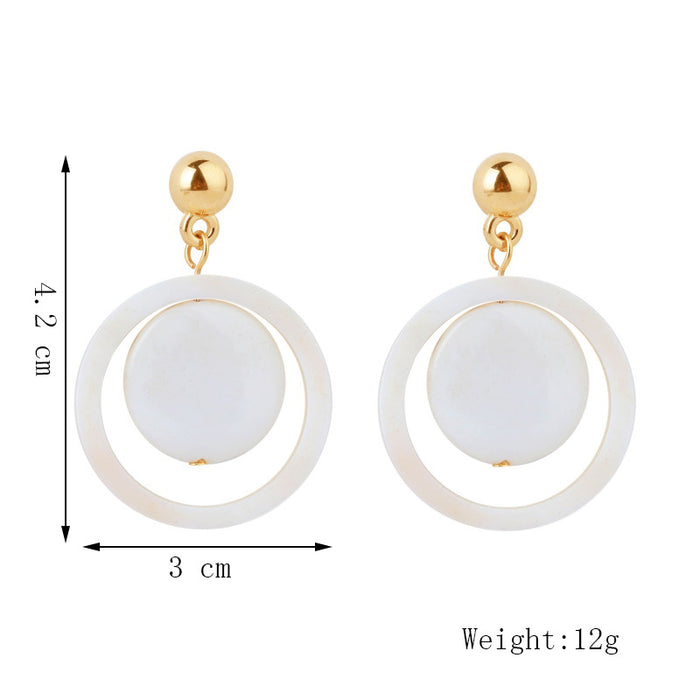 Jewelry WholesaleWholesale geometric shell bohemian round alloy earrings JDC-ES-Lai006 Earrings 恋艾 %variant_option1% %variant_option2% %variant_option3%  Factory Price JoyasDeChina Joyas De China