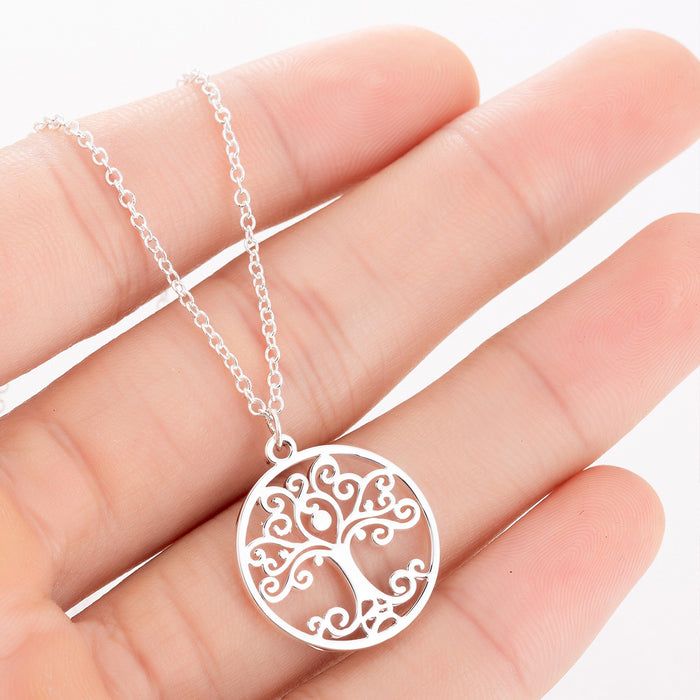 Jewelry WholesaleWholesale stainless steel round skeleton tree of life necklace JDC-NE-SS007 Necklaces 双硕 %variant_option1% %variant_option2% %variant_option3%  Factory Price JoyasDeChina Joyas De China