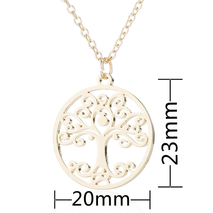 Jewelry WholesaleWholesale stainless steel round skeleton tree of life necklace JDC-NE-SS007 Necklaces 双硕 %variant_option1% %variant_option2% %variant_option3%  Factory Price JoyasDeChina Joyas De China