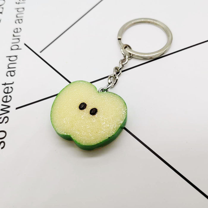 Wholesale Fruit Slices Resin Lemon Slices Apple Slices Keychain JDC-KC-XiangY004