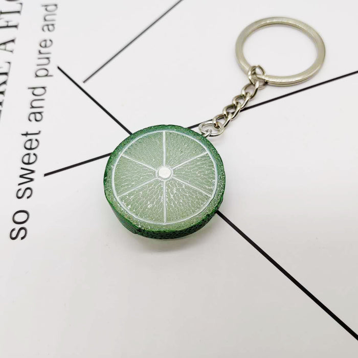 Wholesale Fruit Slices Resin Lemon Slices Apple Slices Keychain JDC-KC-XiangY004