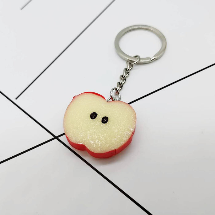 Wholesale Fruit Slices Resin Lemon Slices Apple Slices Keychain JDC-KC-XiangY004