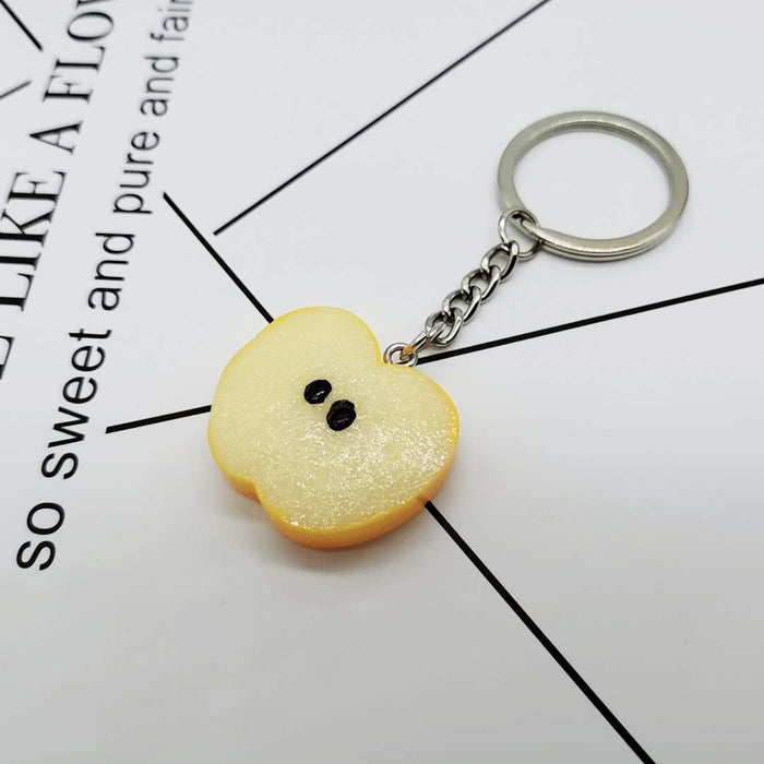 Wholesale Fruit Slices Resin Lemon Slices Apple Slices Keychain JDC-KC-XiangY004