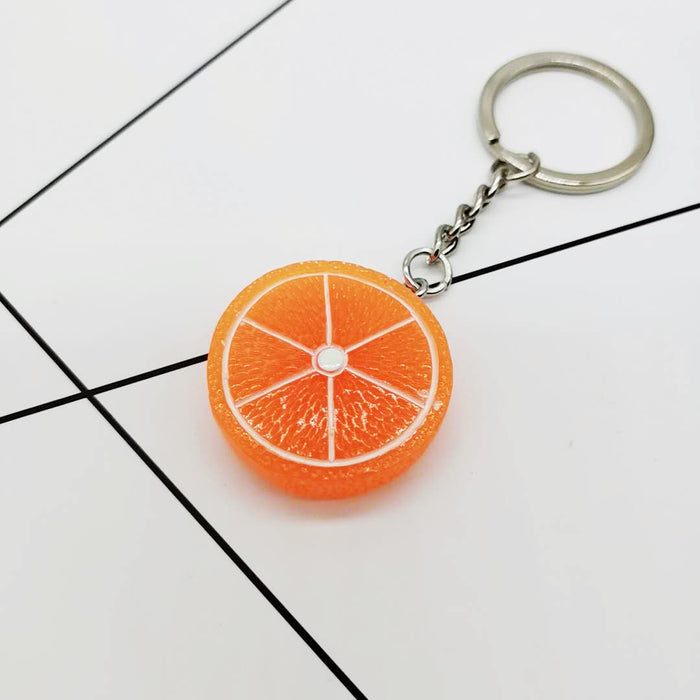 Wholesale Fruit Slices Resin Lemon Slices Apple Slices Keychain JDC-KC-XiangY004