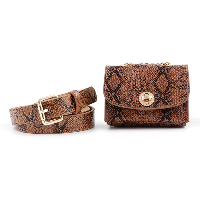 Jewelry WholesaleWholesale snake print fanny pack with diagonal chain belt JDC-WB-NuoY034 Womenbelt 诺娅 %variant_option1% %variant_option2% %variant_option3%  Factory Price JoyasDeChina Joyas De China