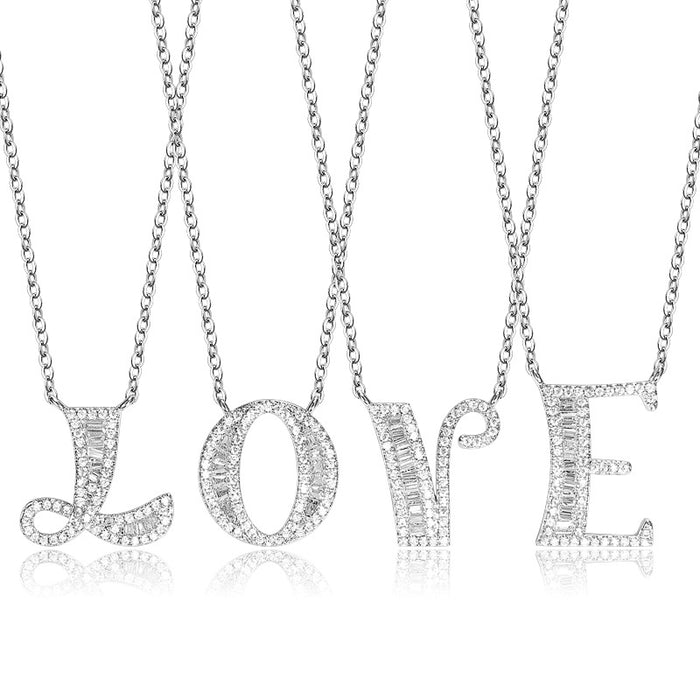 Wholesale Silver 26 Letter Necklace JDC-NE-QLX022