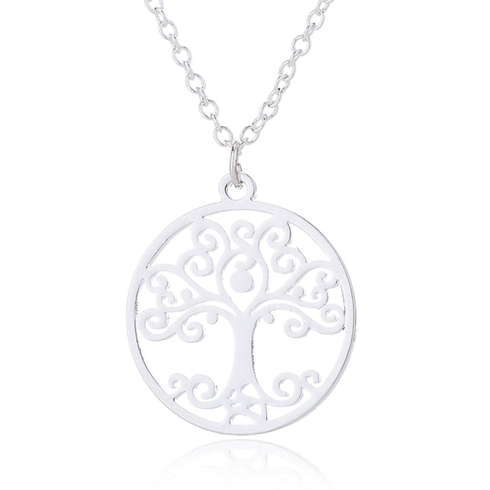 Jewelry WholesaleWholesale stainless steel round skeleton tree of life necklace JDC-NE-SS007 Necklaces 双硕 %variant_option1% %variant_option2% %variant_option3%  Factory Price JoyasDeChina Joyas De China