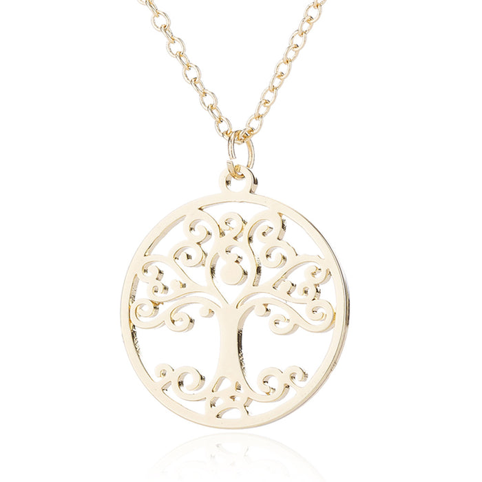 Jewelry WholesaleWholesale stainless steel round skeleton tree of life necklace JDC-NE-SS007 Necklaces 双硕 %variant_option1% %variant_option2% %variant_option3%  Factory Price JoyasDeChina Joyas De China