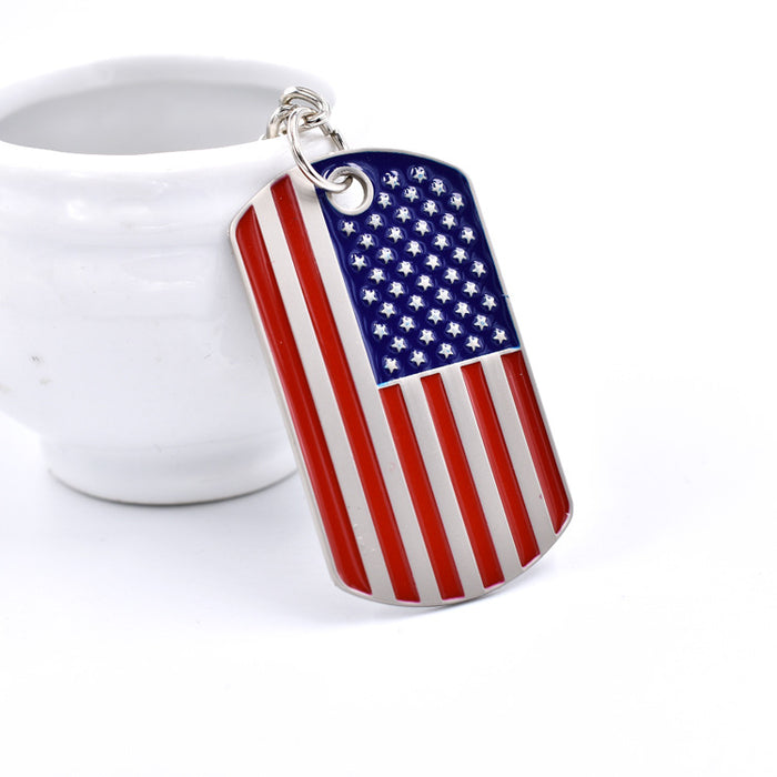 Wholesale 4th of July American Flag Independence Day Zinc Alloy Keychain MOQ≥2 JDC-KC-TGuo001