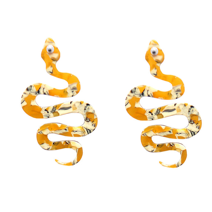 Jewelry WholesaleWholesale S925 Silver Needle Acrylic Snake Earrings JDC-ES-XNuo007 Earrings 协诺 %variant_option1% %variant_option2% %variant_option3%  Factory Price JoyasDeChina Joyas De China