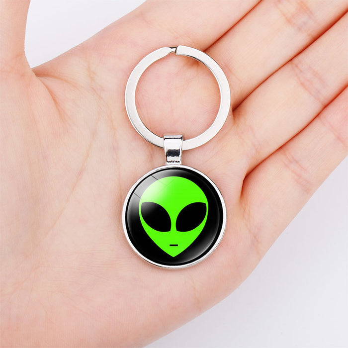 Wholesale Alien Time Gemstone Alloy Glass Keychain JDC-KC-NingX013