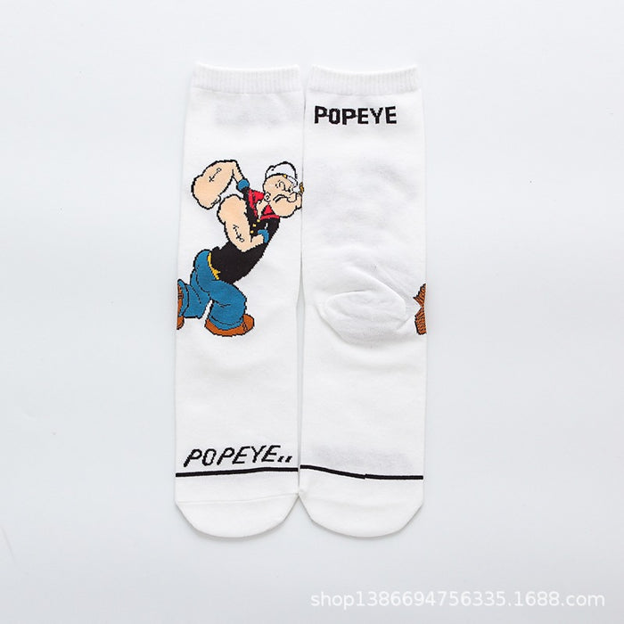 Wholesale Sock Combed Cotton Medium Tube Breathable Sweat-absorbent Cute Cartoon (M) MOQ≥3 JDC-SK-QinY003