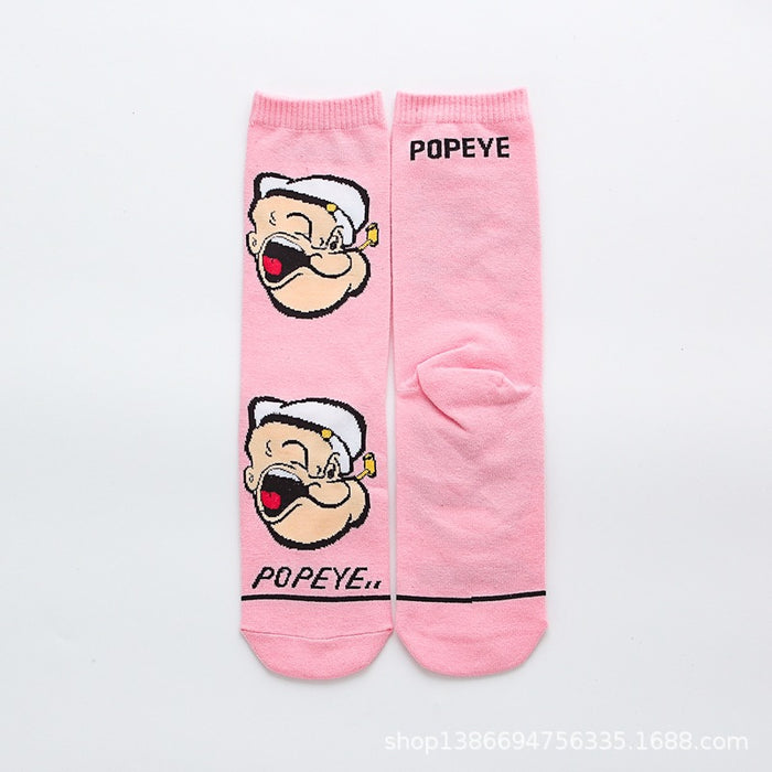 Wholesale Sock Combed Cotton Medium Tube Breathable Sweat-absorbent Cute Cartoon (M) MOQ≥3 JDC-SK-QinY003