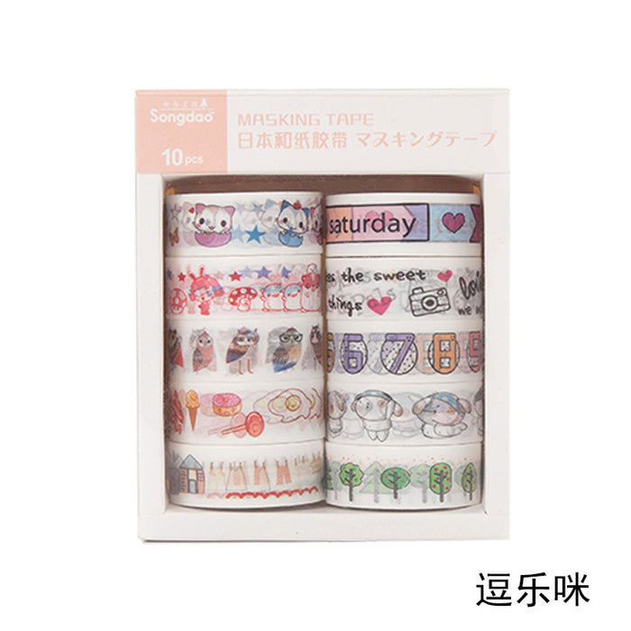 Wholesale Tape Paper Cartoon DIY Student 10pcs JDC-TP-WeiL002