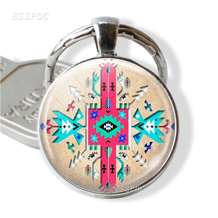 Jewelry WholesaleWholesale Native Indian Metal Glass Time Gem Keychain MOQ≥2 JDC-KC-ZaoY001 Keychains 造忆 %variant_option1% %variant_option2% %variant_option3%  Factory Price JoyasDeChina Joyas De China