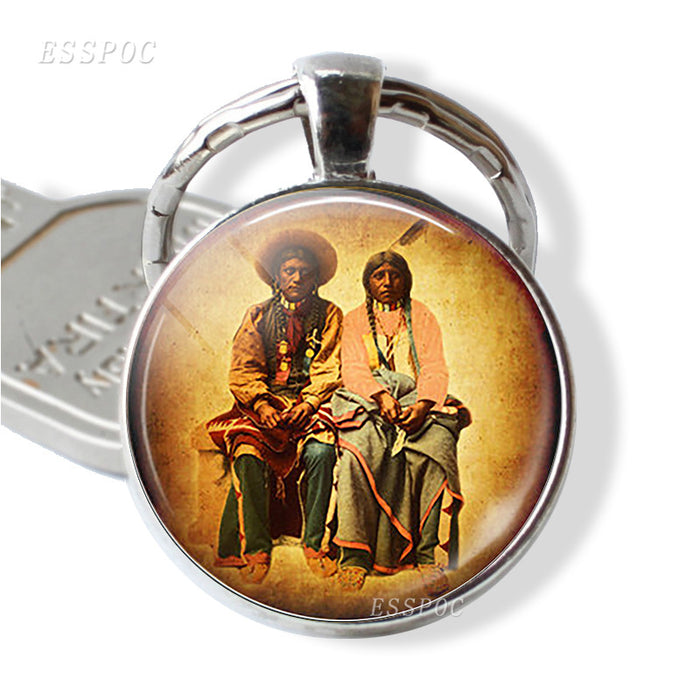 Jewelry WholesaleWholesale Native Indian Metal Glass Time Gem Keychain MOQ≥2 JDC-KC-ZaoY001 Keychains 造忆 %variant_option1% %variant_option2% %variant_option3%  Factory Price JoyasDeChina Joyas De China