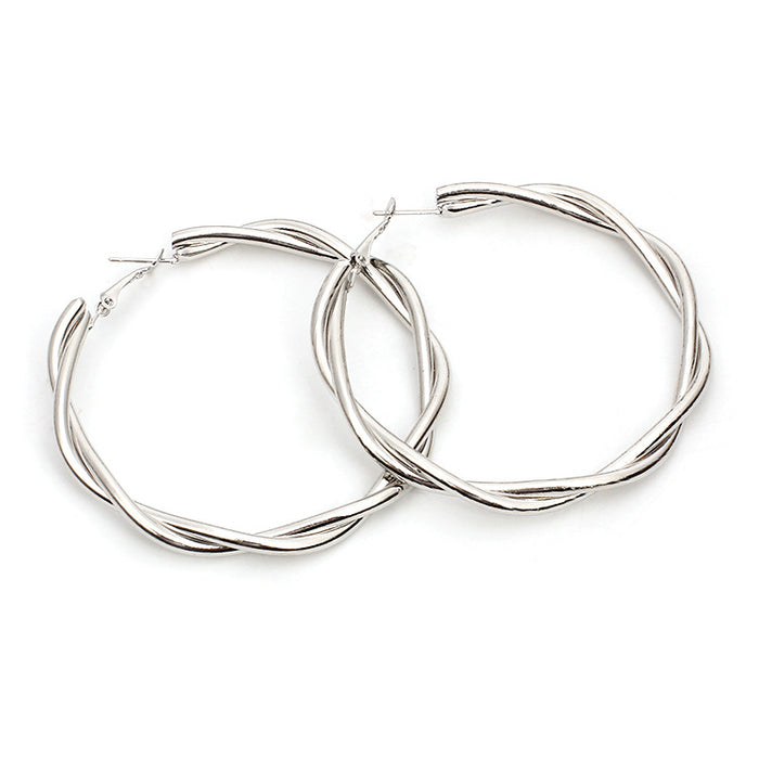 Wholesale Metal Ring Exaggerated Geometric Large Frame Hoop Earrings MOQ≥2 JDC-ES-Yir017