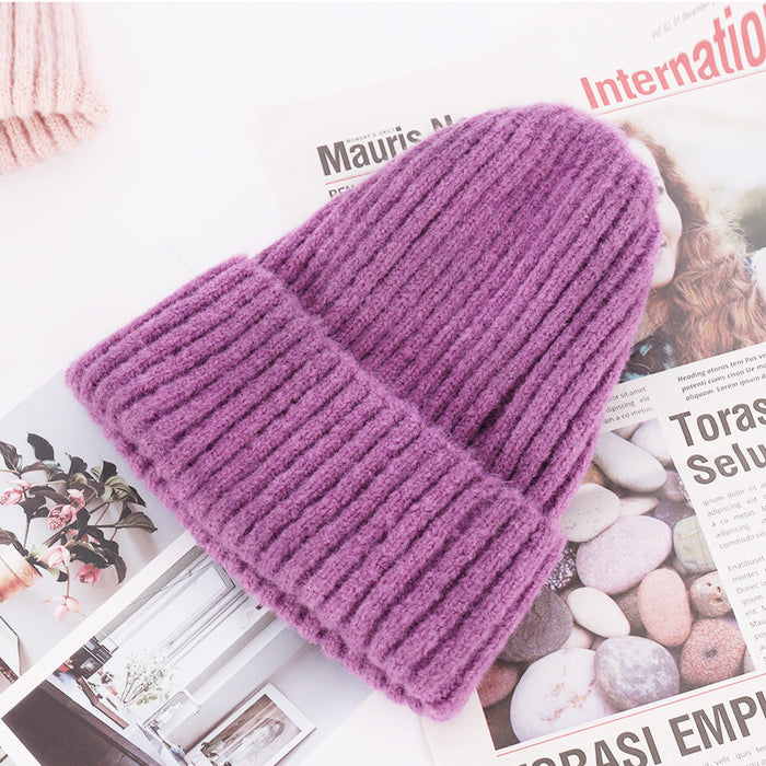 Wholesale Fashion Hat Acrylic Fiber Autumn Winter Warm Thick Knitted Hat MOQ≥2 JDC-FH-YueH010