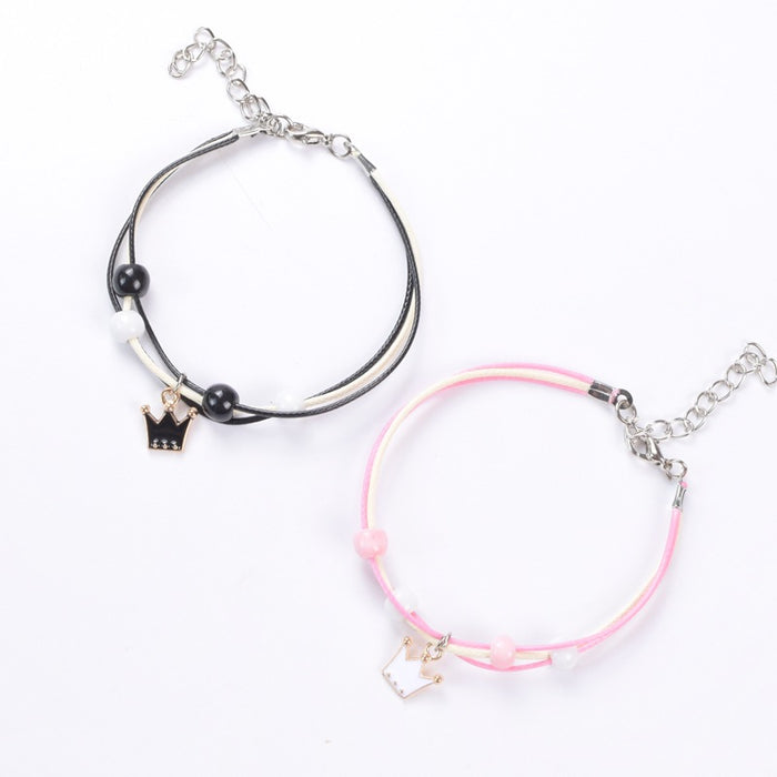 Wholesale Bracelet Alloy Ceramic Cute Black and White Cat MOQ≥2 JDC-BT-XXT006