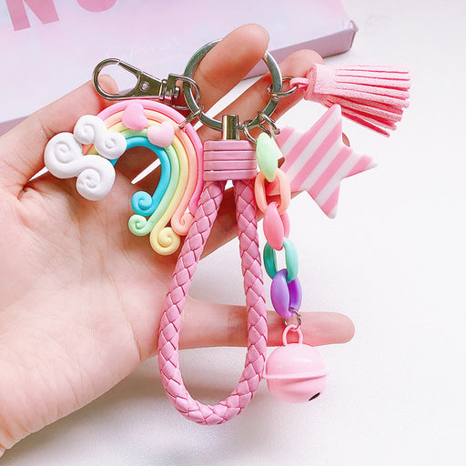 Jewelry WholesaleWholesale cute girl heart creative soft ceramic rainbow keychain MOQ≥2 JDC-KC-XinJ001 Keychains 鑫军 %variant_option1% %variant_option2% %variant_option3%  Factory Price JoyasDeChina Joyas De China