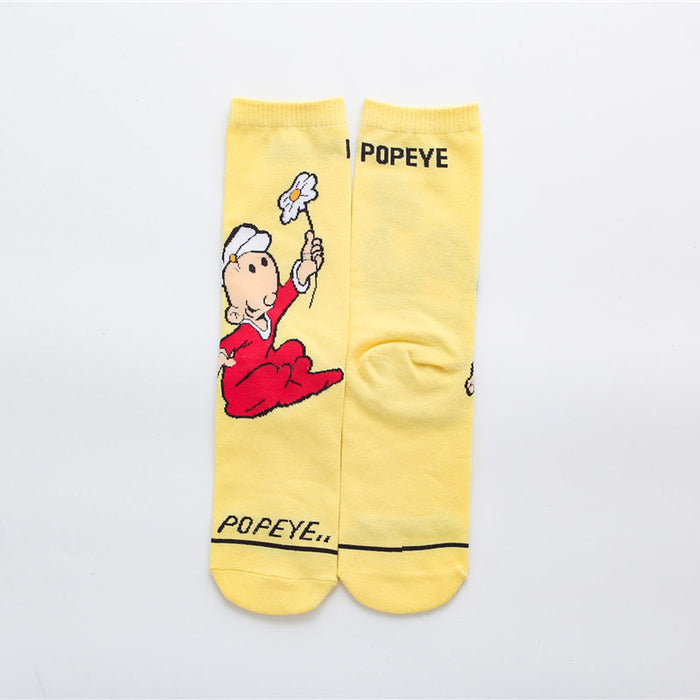 Wholesale spring and summer cartoon pattern straight tube socks cute personality trendy socks JDC-SK-CYu015