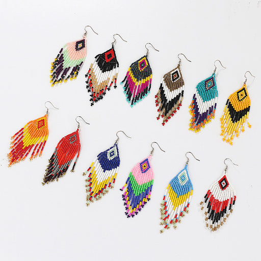 Jewelry WholesaleWholesale Boho Beads Tassel Earrings JDC-ES-YuanQ006 Earrings 圆沁 %variant_option1% %variant_option2% %variant_option3%  Factory Price JoyasDeChina Joyas De China