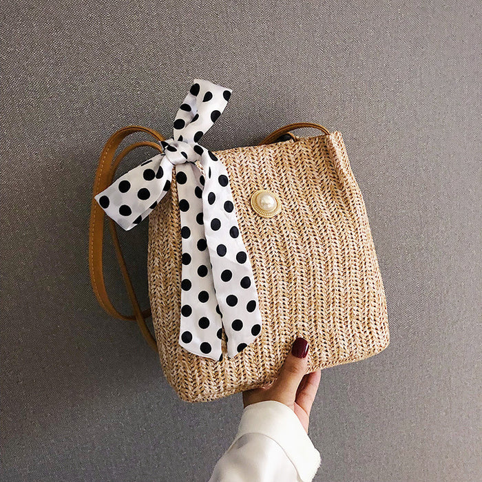 Jewelry WholesaleWholesale bow straw woven beach bag JDC-BB-Danze004 Beach Bag 丹泽 %variant_option1% %variant_option2% %variant_option3%  Factory Price JoyasDeChina Joyas De China