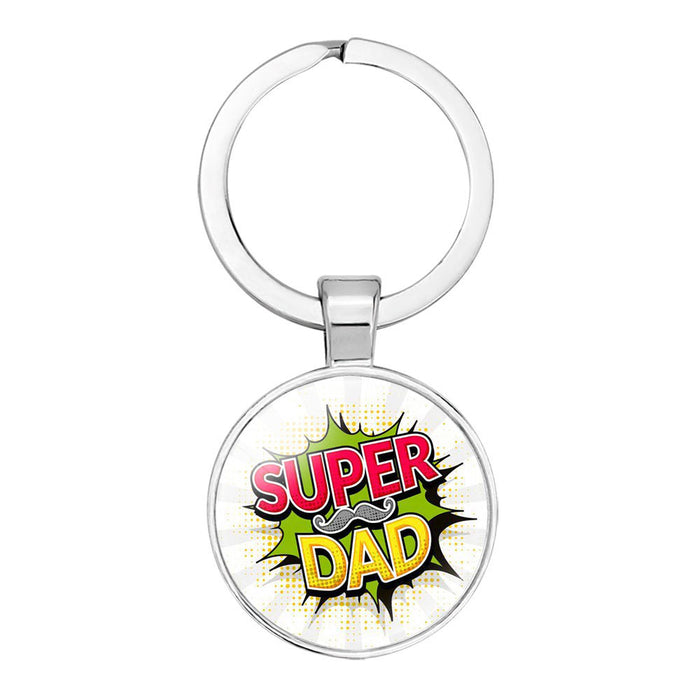 Jewelry WholesaleWholesale Best Super Dad Alloy Glass Father's Day Keychain JDC-KC-NingX006 Keychains 柠祥 %variant_option1% %variant_option2% %variant_option3%  Factory Price JoyasDeChina Joyas De China