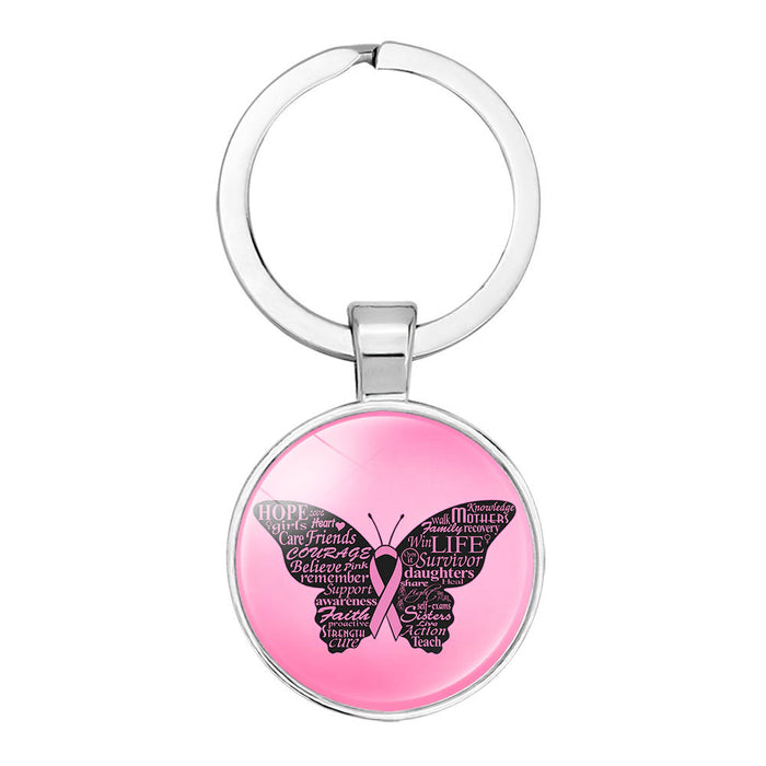 Wholesale Breast Cancer Care Alloy Keychain JDC-KC-NingX023