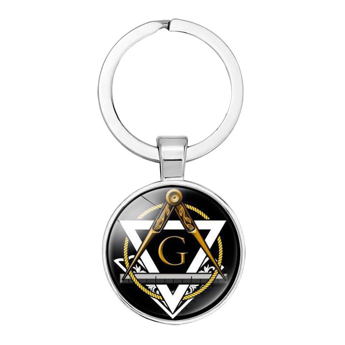 Jewelry WholesaleWholesale Masonic Badge Time Gemstone Alloy Glass Keychain JDC-KC-NingX003 Keychains 柠祥 %variant_option1% %variant_option2% %variant_option3%  Factory Price JoyasDeChina Joyas De China