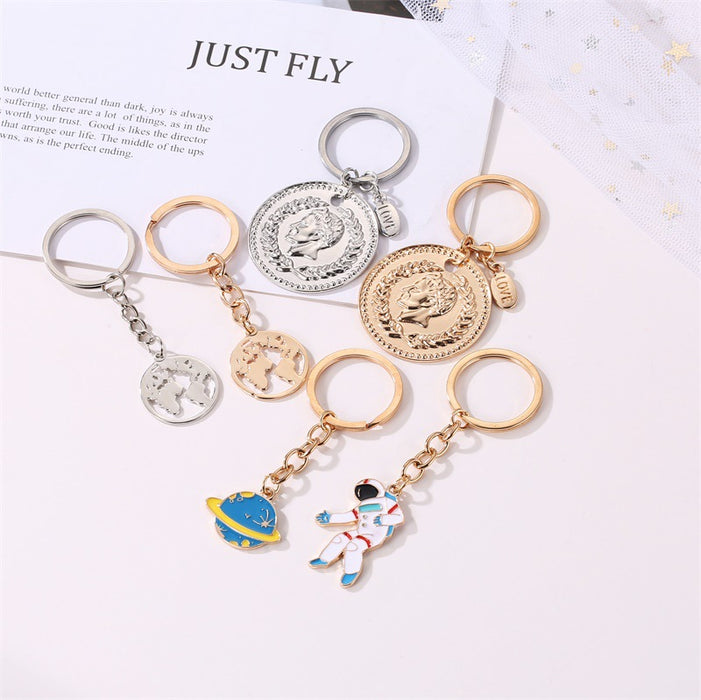 Wholesale cute cartoon planet metal keychain JDC-KC-A001