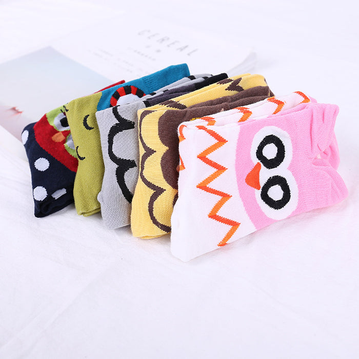 Wholesale Socks Cotton Cartoon Owl Crew Socks JDC-SK-HJM001