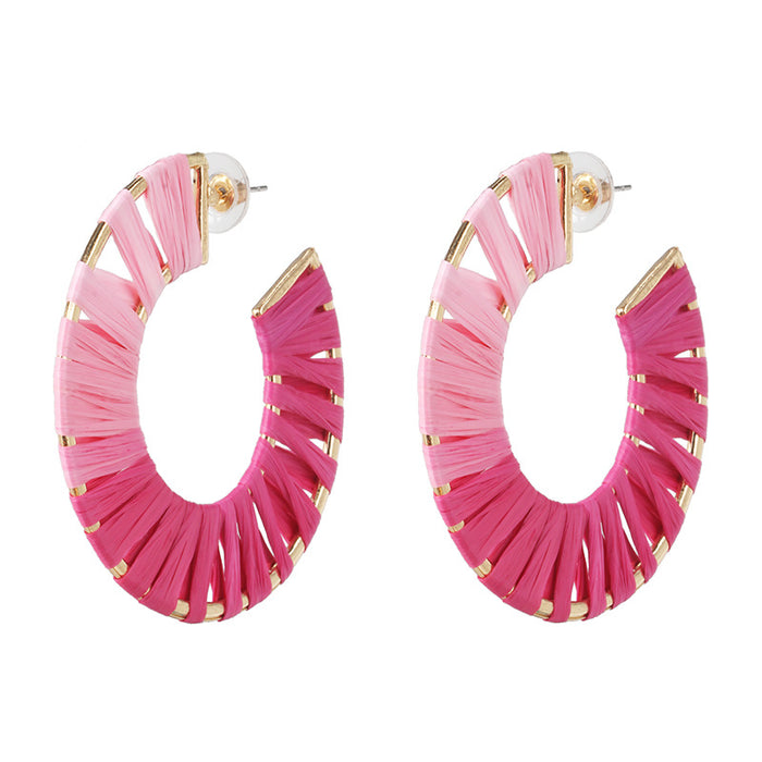 Wholesale Exaggerated Metal Big Earrings C Shape JDC-ES-jr040