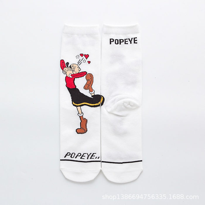 Wholesale Sock Combed Cotton Medium Tube Breathable Sweat-absorbent Cute Cartoon (M) MOQ≥3 JDC-SK-QinY003