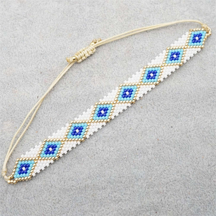 Wholesale Boho Ethnic Shell Geometric Beaded Miyuki Rice Beads Braided Bracelet JDC-BT-GBH106