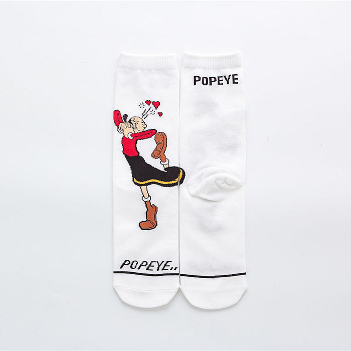 Wholesale spring and summer cartoon pattern straight tube socks cute personality trendy socks JDC-SK-CYu015