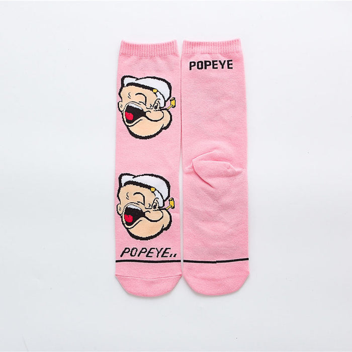 Wholesale spring and summer cartoon pattern straight tube socks cute personality trendy socks JDC-SK-CYu015