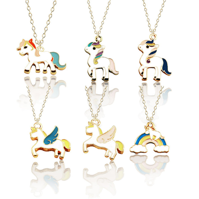 Jewelry WholesaleWholesale cartoon cute Pegasus Necklace MOQ≥2 JDC-NE-ZJ023 necklaces 志嘉 %variant_option1% %variant_option2% %variant_option3%  Factory Price JoyasDeChina Joyas De China