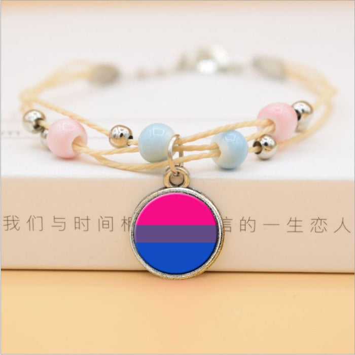 Wholesale LGBT Rainbow Logo Gay Bracelet Ceramic Handmade Bracelet Gay Pride JDC-BT-FanT005