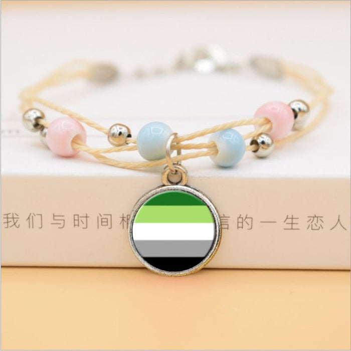 Wholesale LGBT Rainbow Logo Gay Bracelet Ceramic Handmade Bracelet Gay Pride JDC-BT-FanT005