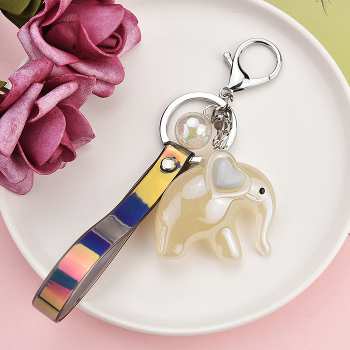 Wholesale Cartoon Elephant Resin PVC Keychain JDC-KC-JXi003