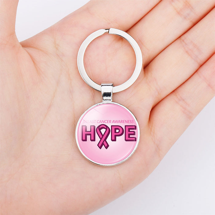 Wholesale Breast Cancer Care Alloy Keychain JDC-KC-NingX023