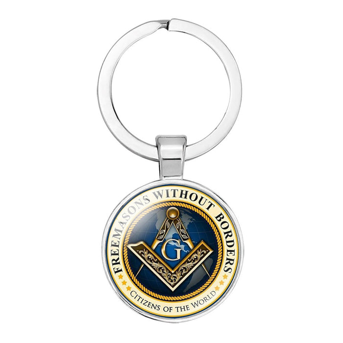 Jewelry WholesaleWholesale Masonic Badge Time Gemstone Alloy Glass Keychain JDC-KC-NingX003 Keychains 柠祥 %variant_option1% %variant_option2% %variant_option3%  Factory Price JoyasDeChina Joyas De China